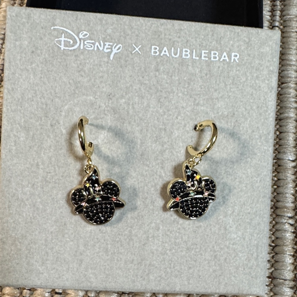 Disney x BaubleBar Black and Gold Earrings